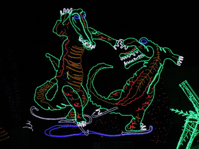 Alligators dancing at the River of Lights.