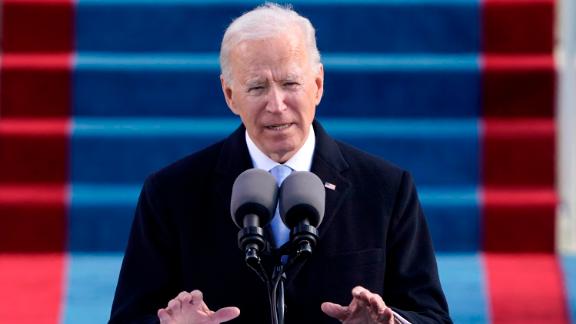 President Joe Biden speaks during the 59th Presidential Inauguration at the U.S. Capitol in Washington, Wednesday, Jan. 20, 2021.(AP Photo/Patrick Semansky, Pool)