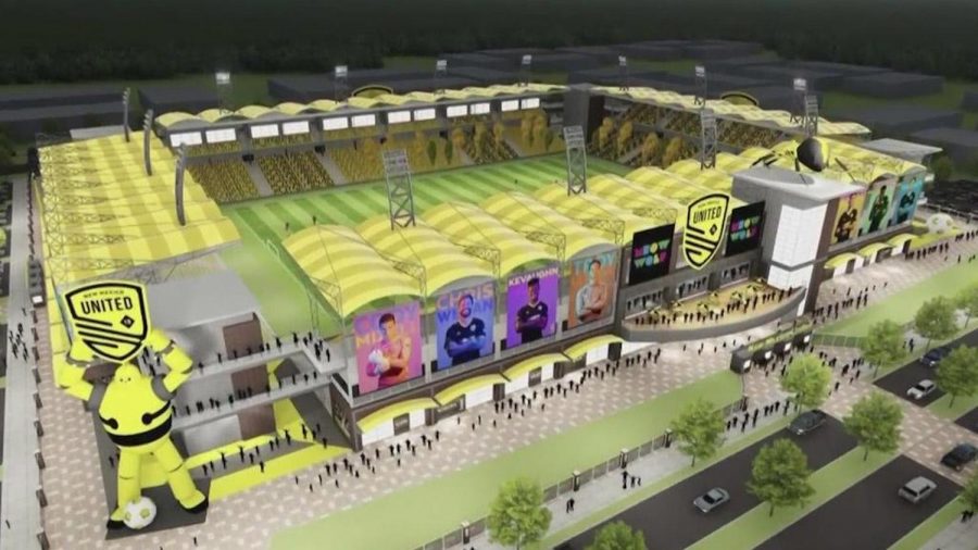 Artist conception of a possible new stadium for NM United.