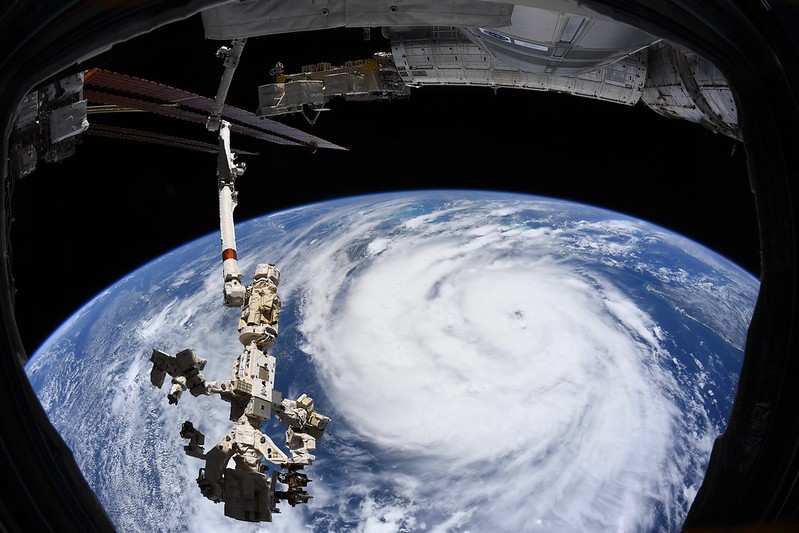 Hurricane Ida makes landfall, as seen from space.