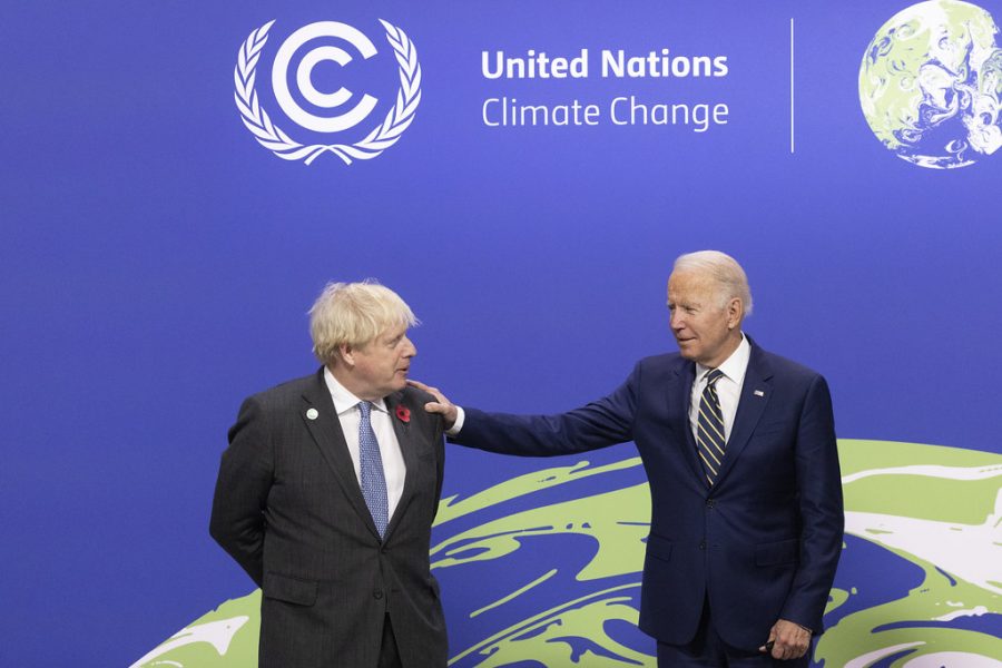 President Biden and UK Prime Minister Boris Johnson at the COP26 climate conference in Glasgow.