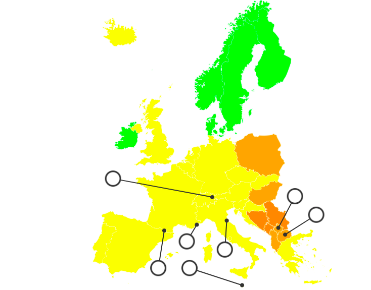 West, Central, and Northern Europe