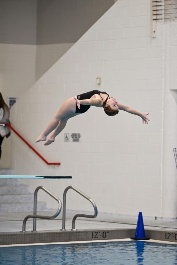 Jolie Taylor doing her first dive.