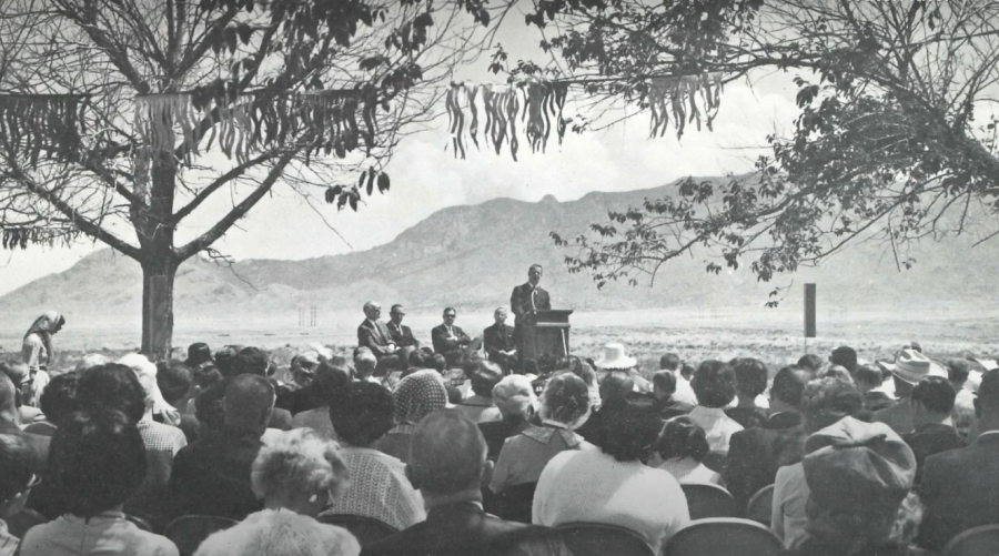 1965+groundbreaking+ceremony+for+the+new+Albuquerque+Academy%E2%80%94Headmaster+Harper+gives+the+first+public+remarks+on+campus.
