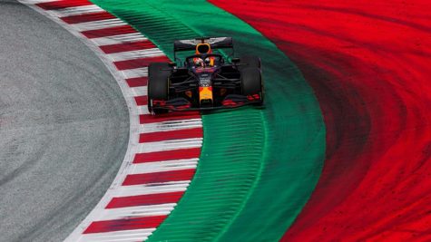 Max Verstappen exceeding track limits.

Source: https://thesportsrush.com