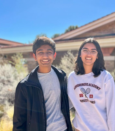 Student Senate President Abhishek Narahari '24 (l) and Student Senate Vice President Anya Parasher '24 (r).