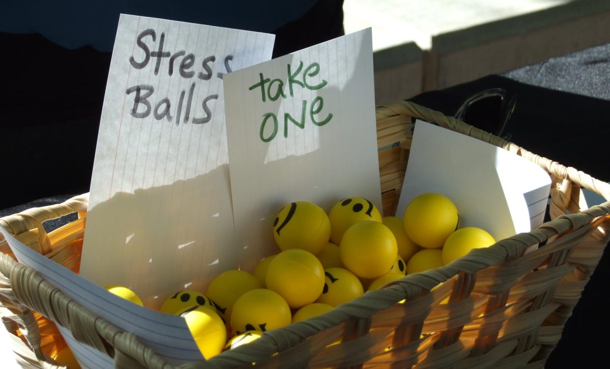 Stress-relieving offerings for the students to grab and add to their self-care kits.