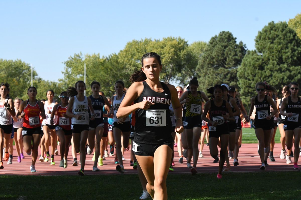 Anna Hastings leads the pack in the girl's 4A race (Extravaganza).