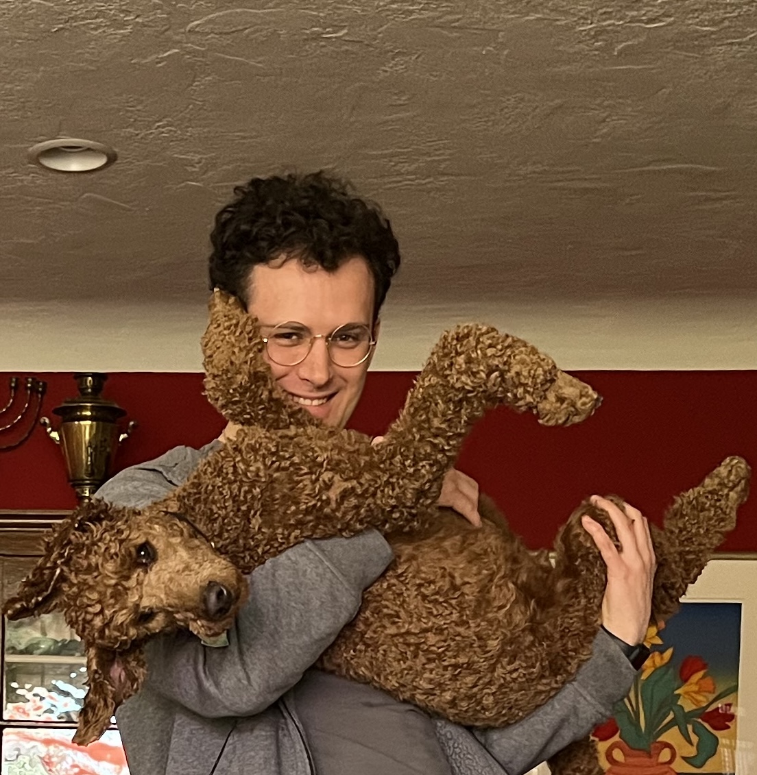 Mr. Lipkowitz and his beloved poodle, Mazl.