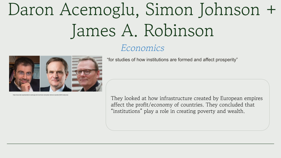 Learn about the 2024 Nobel Prize Winners